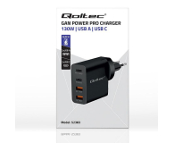Qoltec Ładowarka GaN POWER PRO 2x USB-C/USB 130W - 1213311 - zdjęcie 2